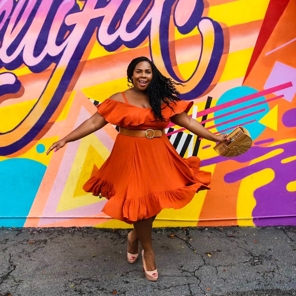 Rust Cold-Shoulder Dress